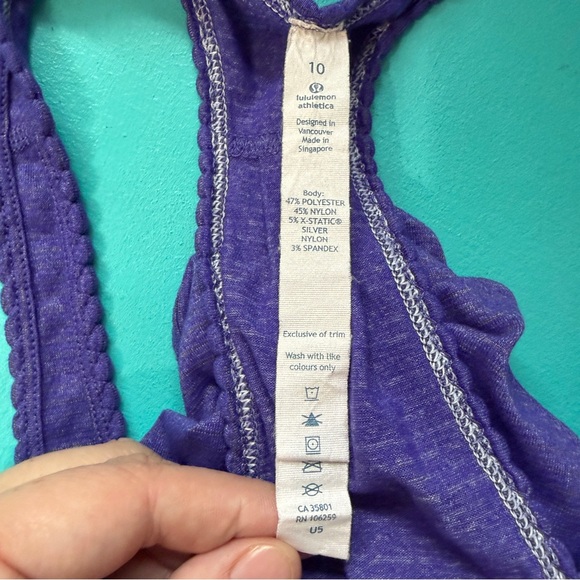 Lululemon Womens Racerback Tank Top Size 10 Purple Yoga Workout Fitness Gym - Picture 2 of 6
